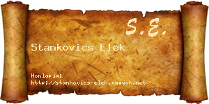 Stankovics Elek névjegykártya