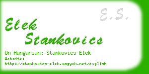 elek stankovics business card